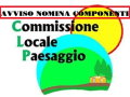 Avviso pubblico per la nomina della Commissione Locale per il Paesaggio (art. 148 del D. Lgs. 42/2004)